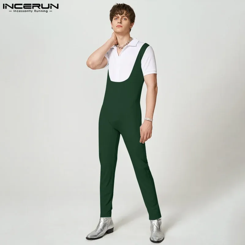 Overall 2023 män jumpsuits lapptäcke lapel kort hylsa fitness mode casual rompers streetwear leisure mäns overall s5xl incerun