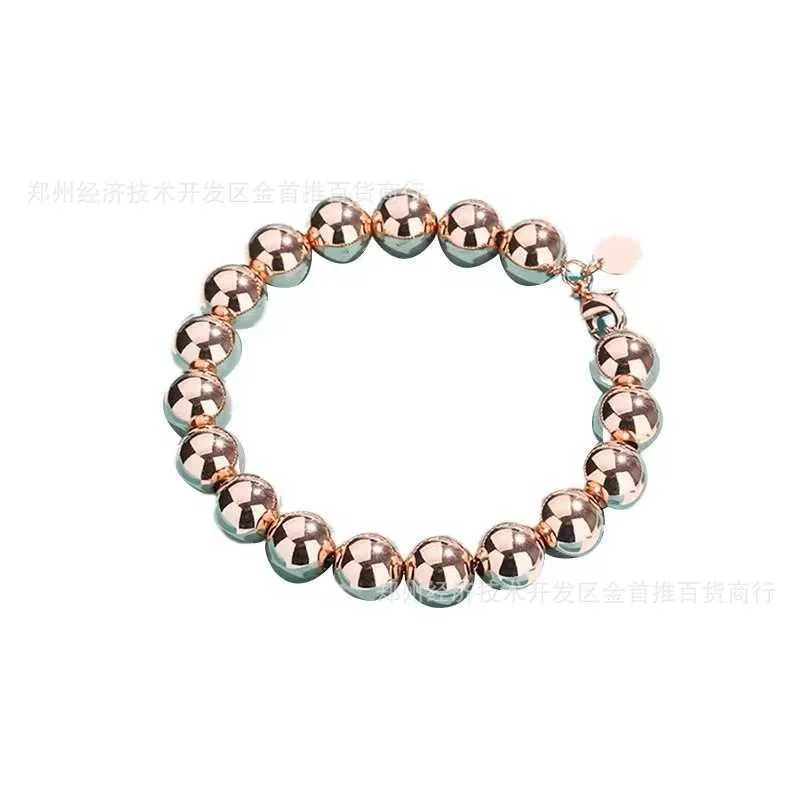 Original brand TFF classic 12MM silver bead round bracelet couple temperament