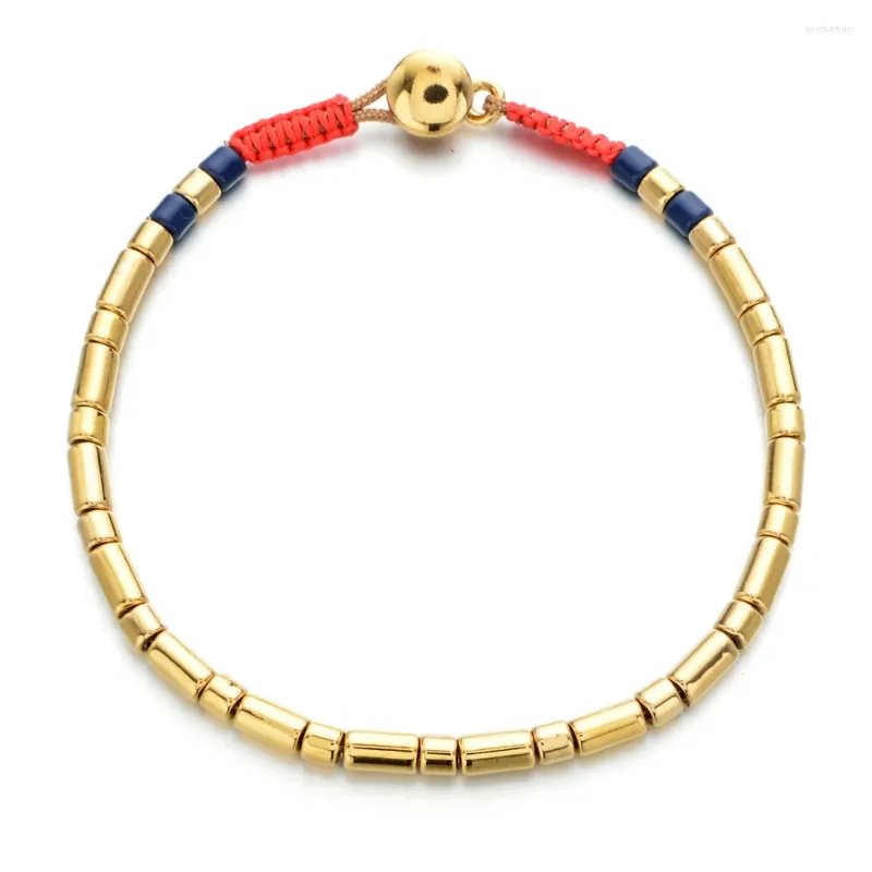 Charm armband rör emaljplattor armband sträcka för kvinnor bohemisk barcelett stapelbar pulseras vänner smycken mode armband