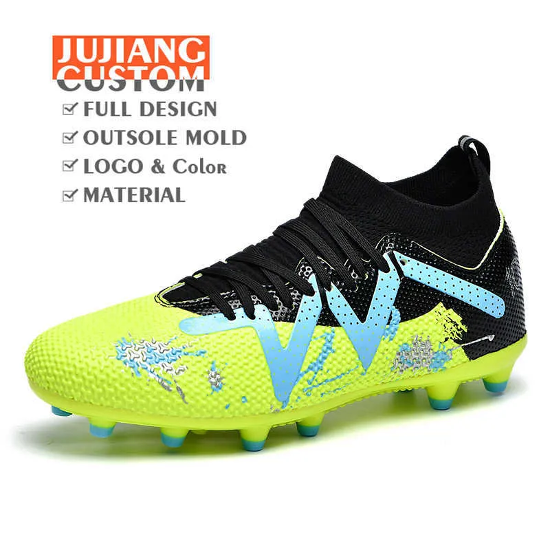 HBP Non-Brand Soccer Shoes Men Sneakers Training Ankle Outdoor Cleats futsal shoe Spike Women Crampon Football Turf Boots Kids