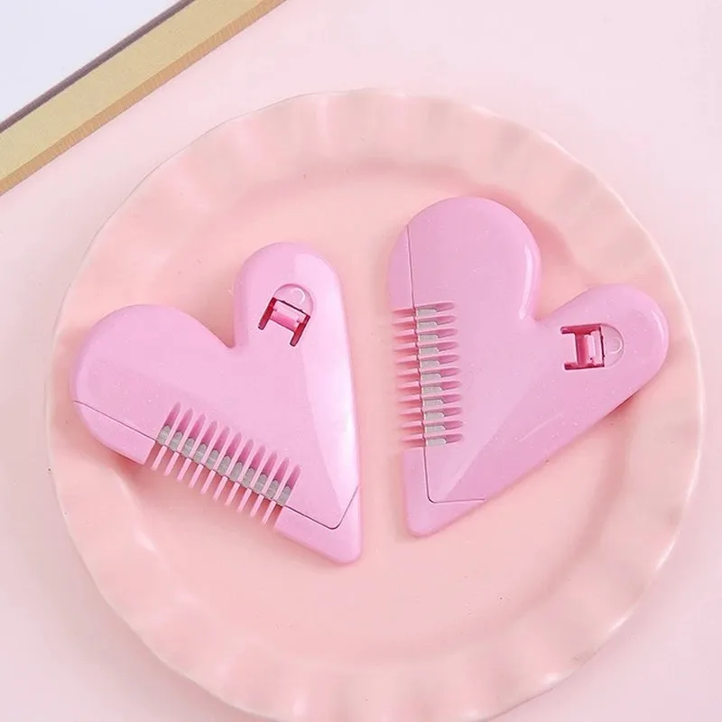 Trimming Artifact Trimmer Peach Heart Double-sided Hair Comb Trimmer Bangs Self-service Trimmer Cute and Portablefor Double-sided Hair Comb Trimmer