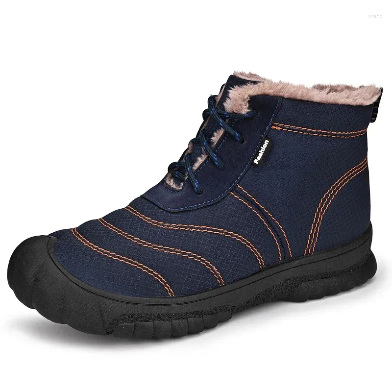 Mannen sneeuw 442 wandelschoenen laarzen dames winter houd warm op blote voeten katoen buiten wandelen pluche pluche hoge enkel grote smeek sneakers 393 704 68465