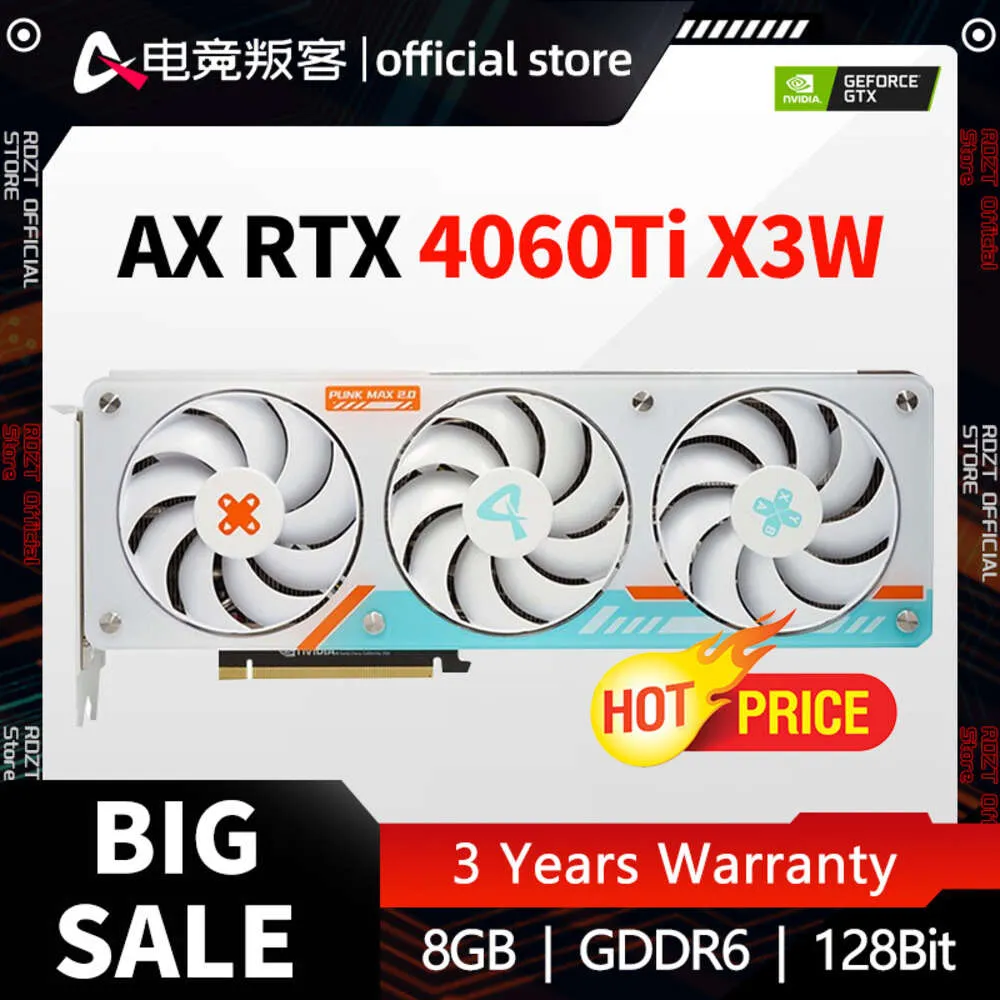 Axe-Power autorstwa Inno3d Geforce RTX 4060TI x3W OC 8GB 128BIT GDDR6 RTX4060 TI KARTA GRAFICZNEJ