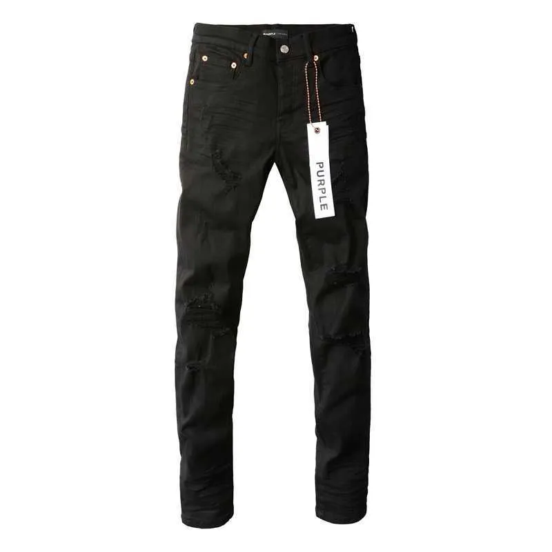 Men's Straight Fit Cotton Jeans with Zipper Fly and Ripped