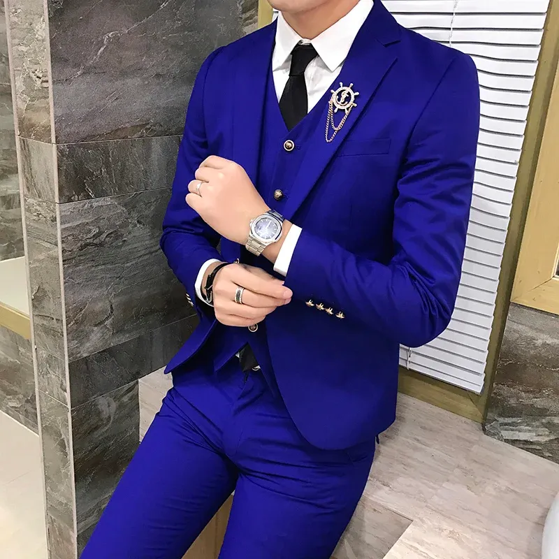 Shirts Men's Suits High Quality Wedding Groom Tuxedos Single Button Slim Fit Business Prom Dress Men's Formal Dress Suits