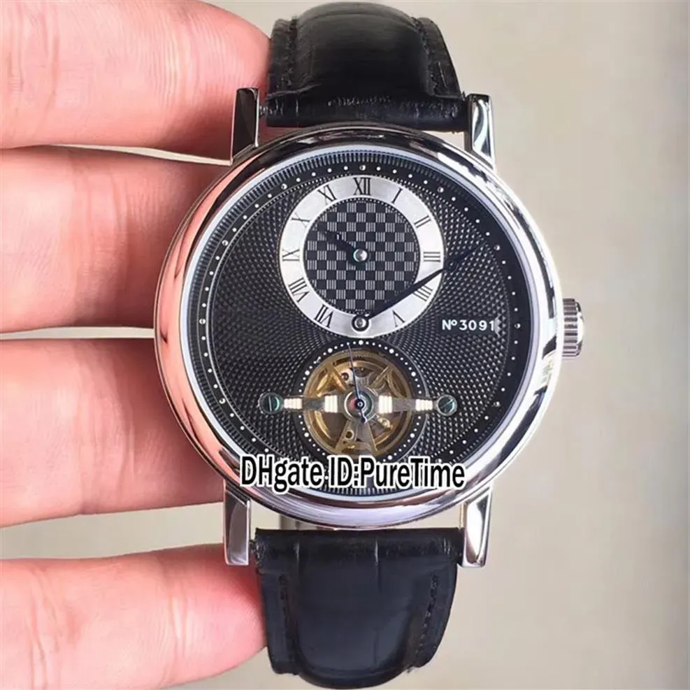 Neue Grandes Compliciations 307BA 12 9V6 Stahlgehäuse Schwarzes Zifferblatt Tourbillon Automatik Herrenuhr 5 Stile Sportuhren Hohe Qualität215t