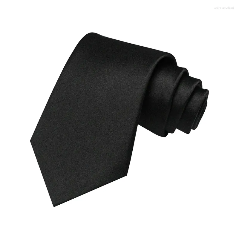 Strikjes JEMYGINS 8 cm Zwarte Hals Voor Mannen Formele Pakken Solid Tie Gravatas Skinny Heren Stropdassen Zakelijke Bruiloft