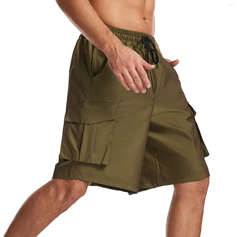 Herr shorts kläder för mode fast färg lös passform flerficka arbetskläder kläder sommar komfort sexiga trosor män