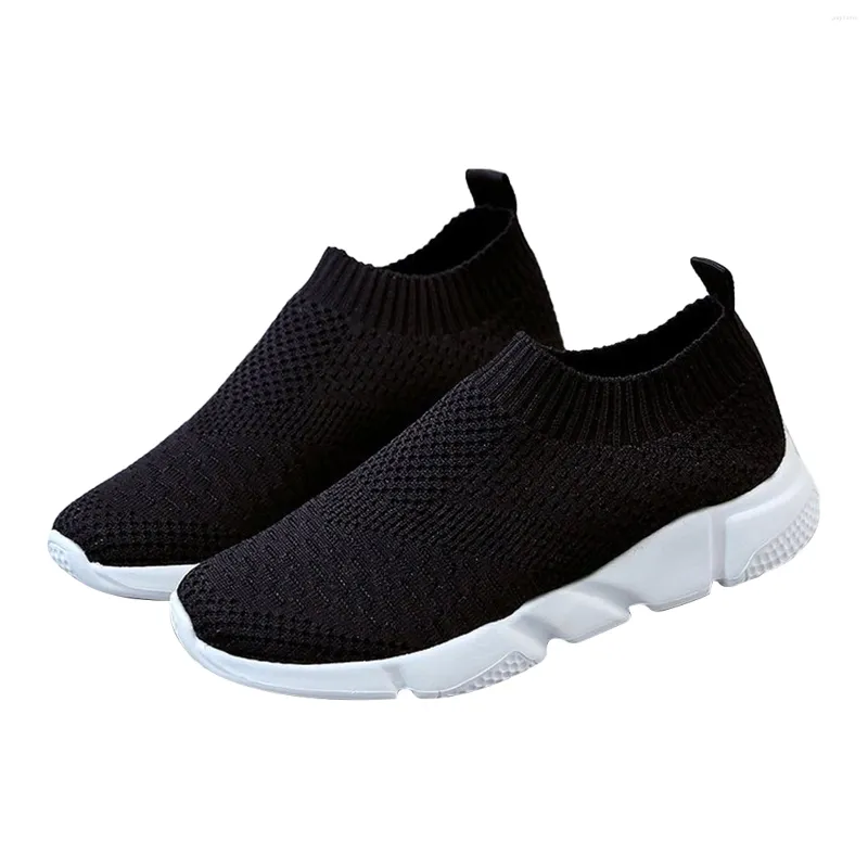 Casual Shoes Women Slip On Fashion Fitness Walking Sneakers Flat Breathable Lightweight Sports Running Gift Comfy Knitted Sock Trainers