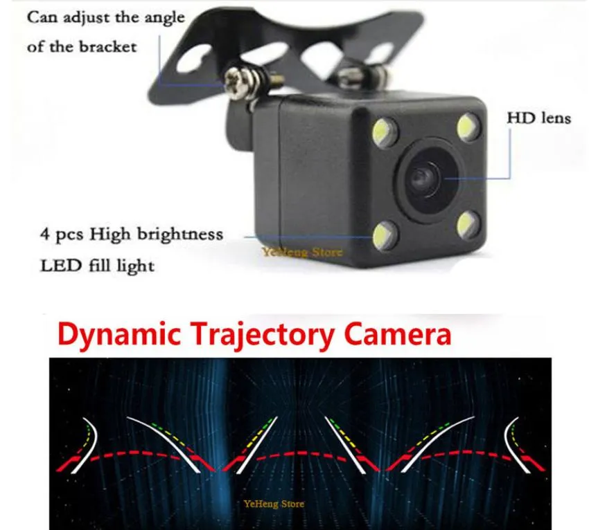 Caméra de recul CCD grand angle étanche pour voiture, piste de trajectoire dynamique, avec 4 LED, Vision nocturne, Kit d'aide au stationnement étanche9046169