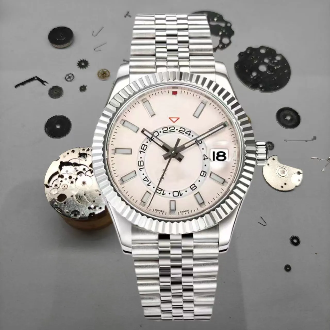 Relógios automáticos mecânicos Men Sky Watchmen 41mm de borracha/aço inoxidável Sapphire Designer Watches Orologio di Lusso