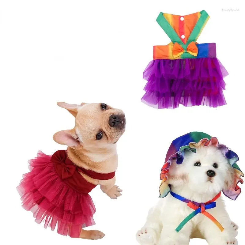 Dog Apparel 2024 Spring And Summer Pet Skirt Comfortable Breathable Suspenders Gauze Suit Puppy Clothes Wholesale