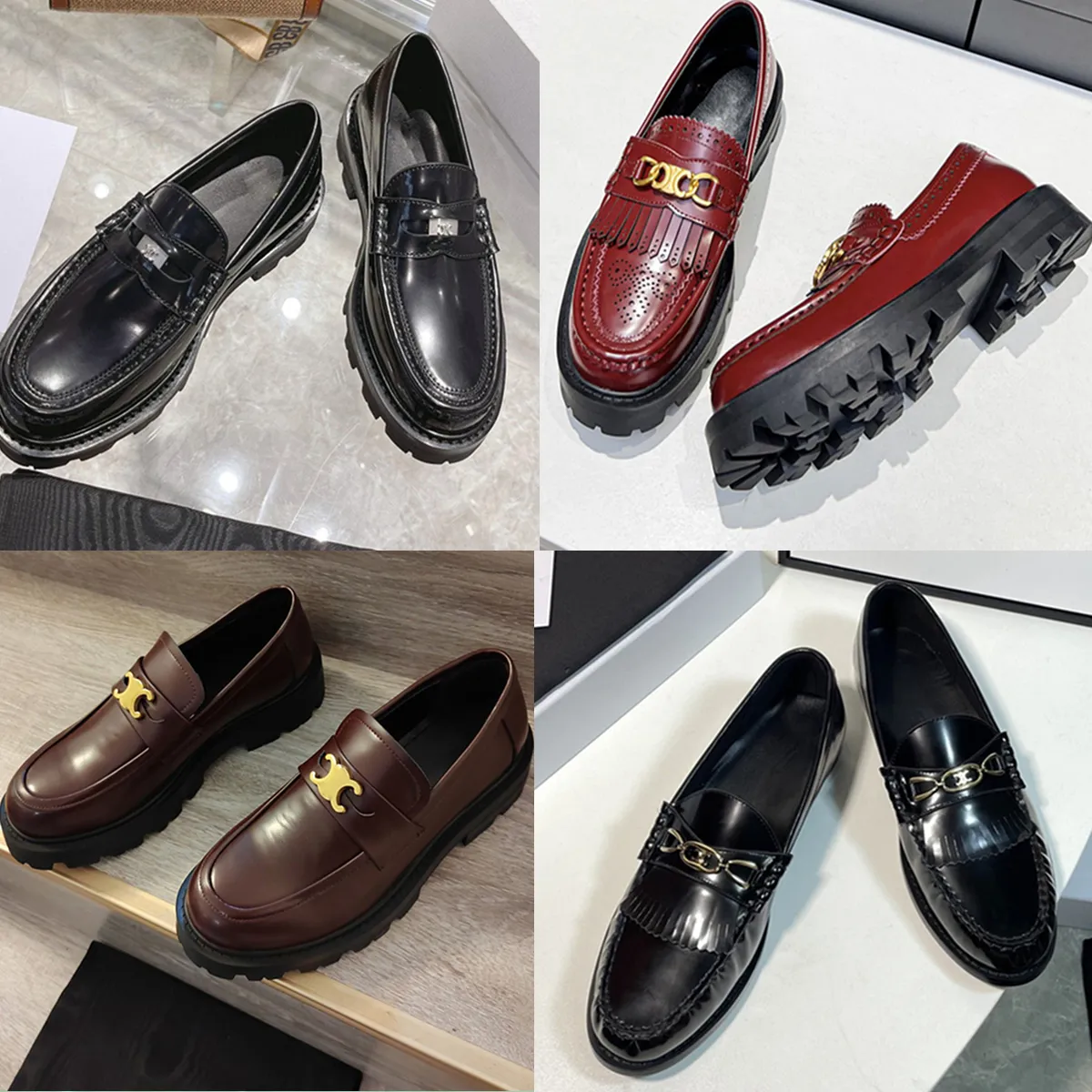 Utomhusskor designer skor kvinnor skor metall logotyp loafers polerade kohud klassiska loafers bekväma designer loafers kvinnor sandaler berömda designer kvinnor