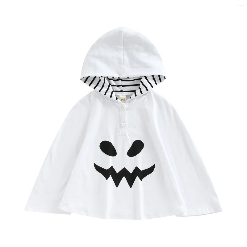 Jackor Toddler Baby Girls Boys Halloween Hooded Shawls Cartoon Ghost Printing Cloak Cosplay Costume 6M-3T