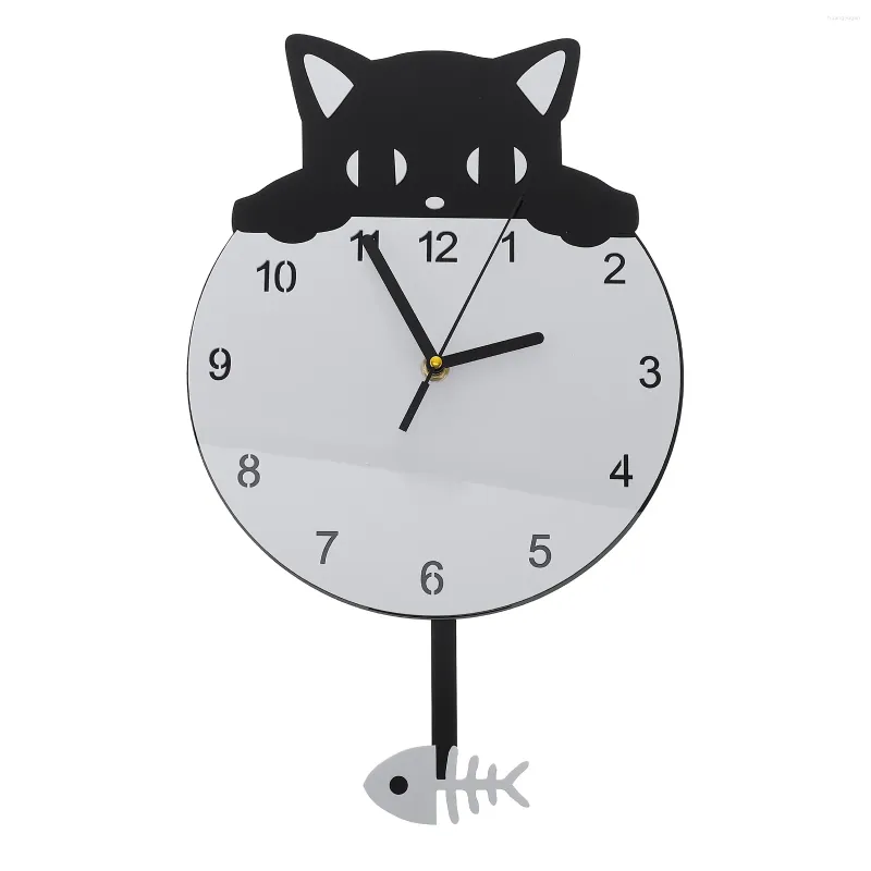 壁の時計のための時計吊り子猫のスタイリッシュなリビングルームミュートアクリル装飾装飾