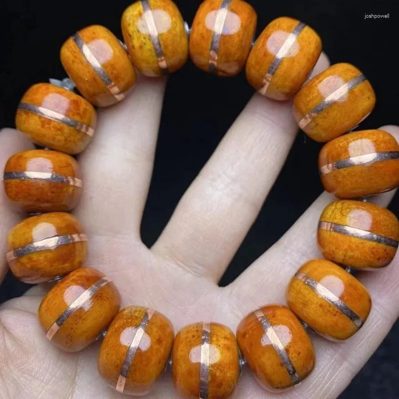 Strand Yak Bone Inlaid Buddha Beads Armband Tibetan Style Ejressed Single Circle
