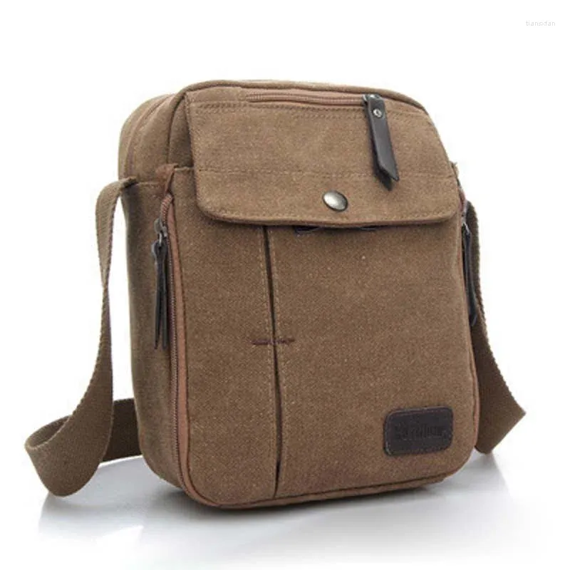 Bag Vintage Canvas Men's Women Shoulder Messenger Bags Handbag Male Casual Outdoor Travel Sport Zipper -OPK