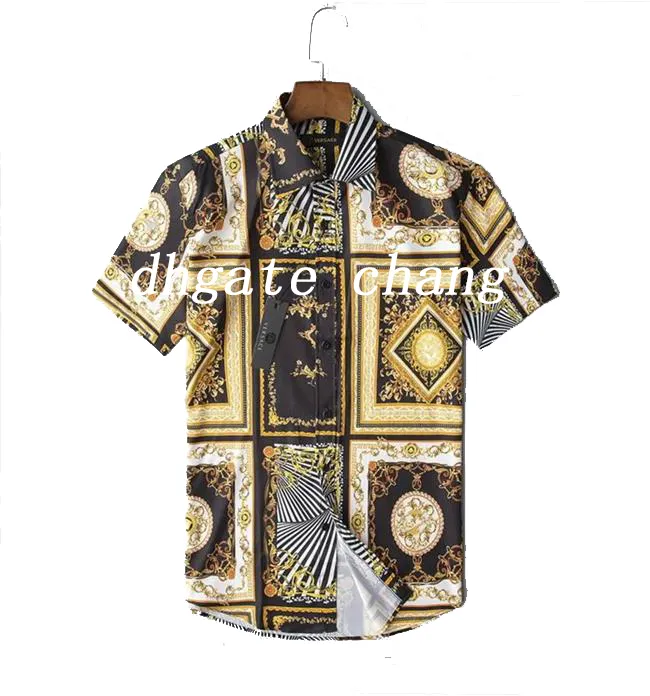 Рубашка по поводу роскошных дизайнеров деловая повседневная рубашка с длинными рукавами полосы декоративные социальные футболки моды модный принт S-4XL Old Shop Yiyefeichen 729861949