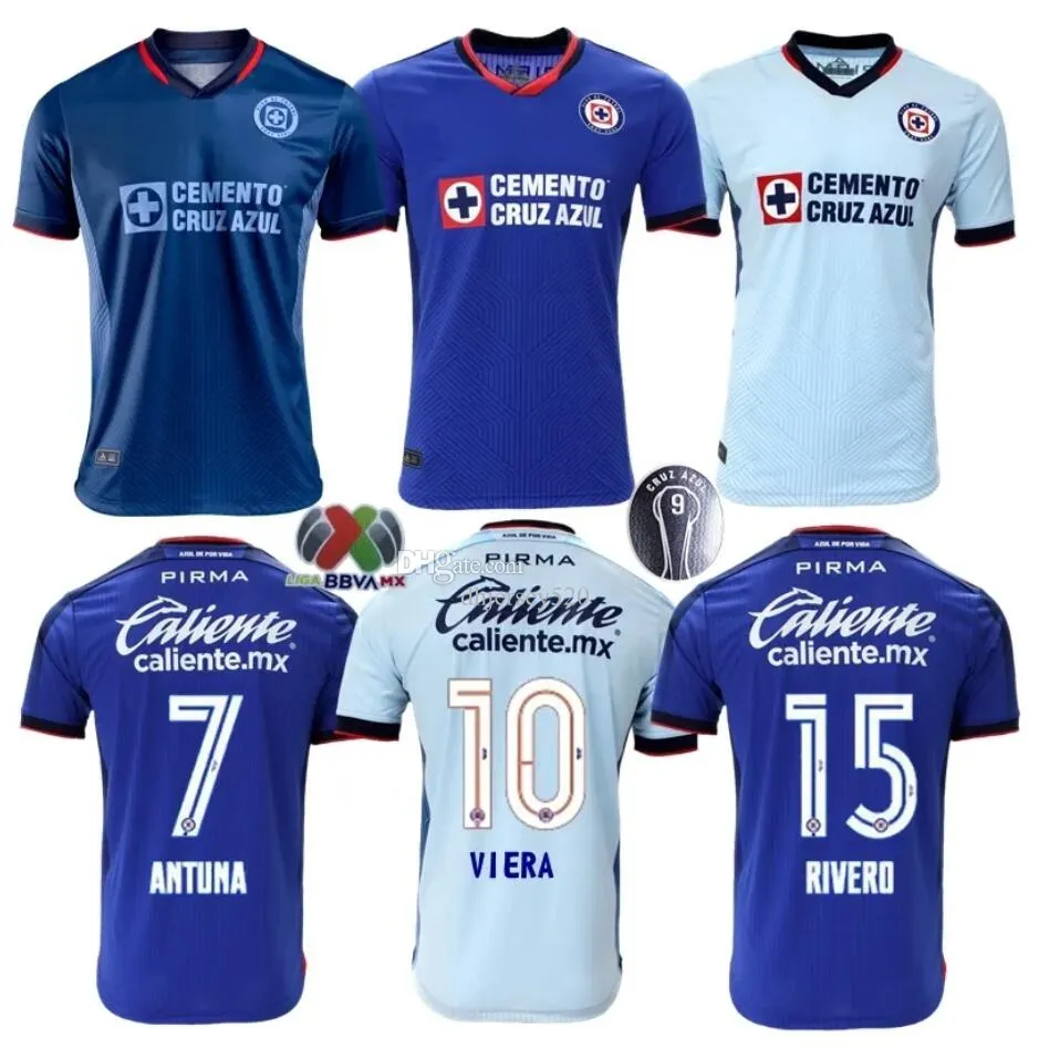 2023 2024 Cruz Azul Soccer Jerseys 23 24 CDSyC Mexique Ligue VIEIRA LIRA RODRIGUEZ Accueil Troisième maillots de football LIGA MX camisetas de futbol Kit Jersey