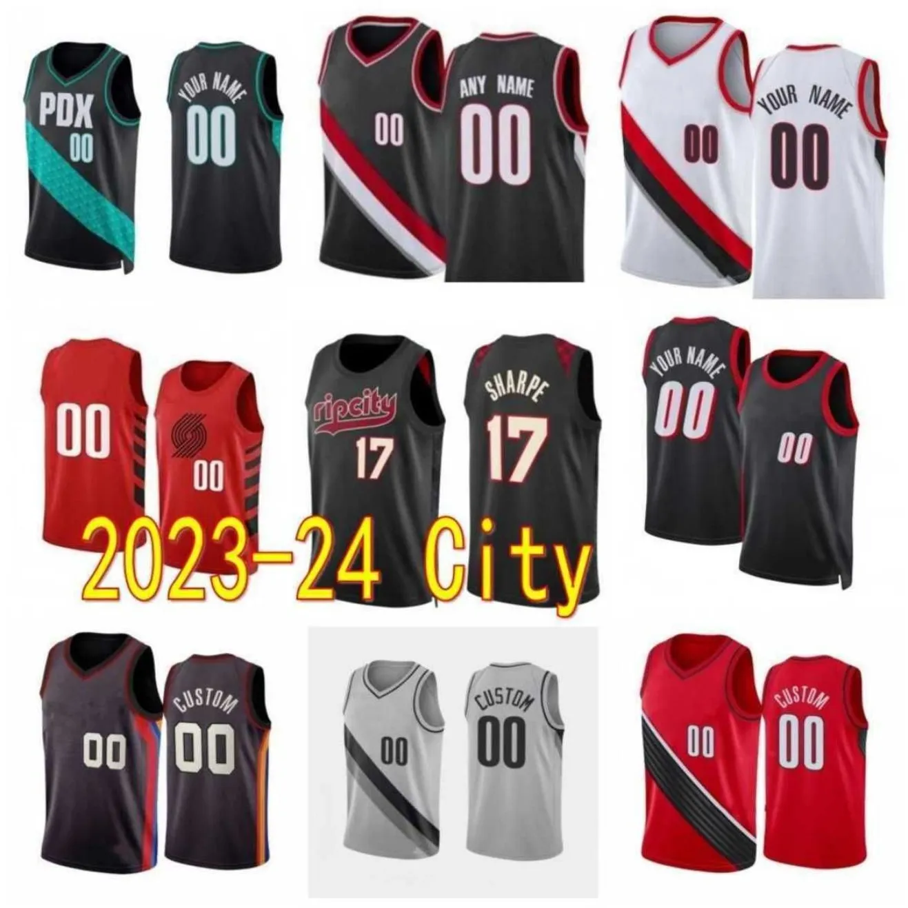 2023/24 City Basketball Jerseys Scoot 00 Henderson Deandre 2 Ayton Matisse 4 Thybulle Jerami 9 Grant Anfernee 1 Simons Jabari 34 Walker Shaedon 17 Sharpe Edition