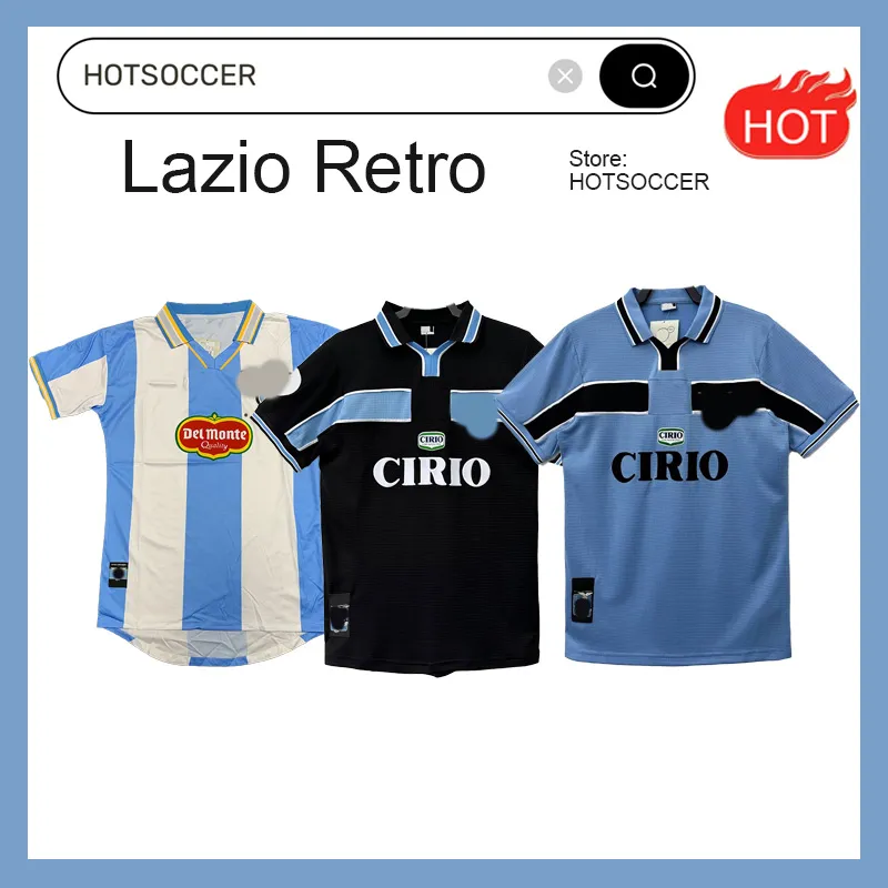 Retro Lazio Soccer Jerseys Nedved Simeone Salas Gascoigne Football Shirt Veron Crespo Nesta 89 90 91 92 93 98 99 00 100th Hotsoccer