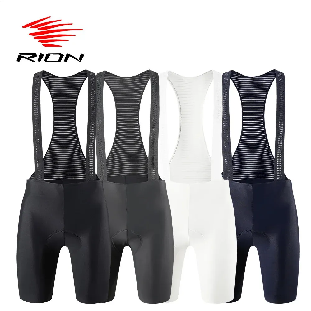 RION Cycling Shorts Men MTB Bib Tights With Suspenders Mountain Bike Bicycle Lycra Biker Bibs 3D Pad 5H Seamless Leg Pro Summer 240311