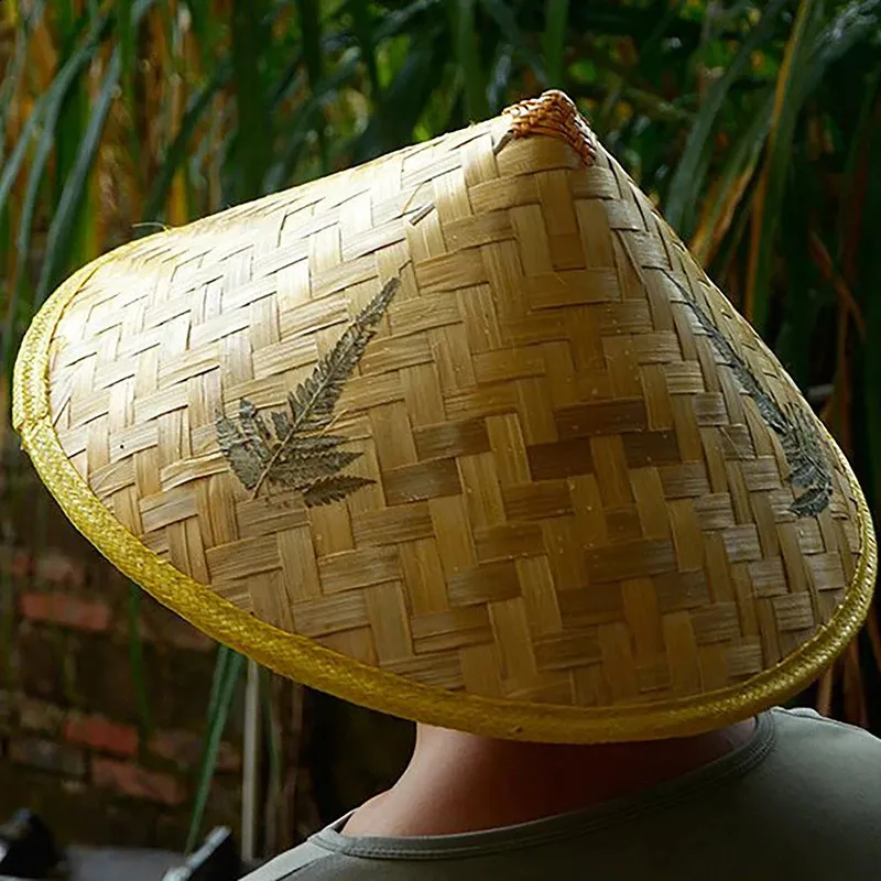 Retro Asian Fisherman Hat - Handmade Bamboo Rattan Weave  display picture 3