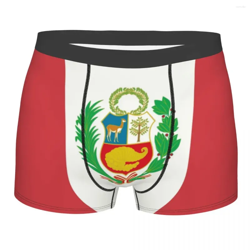 Onderbroeken Herenmode Vlag van Peru Peruaans ondergoed Boxershorts Heren Stretchshorts Slipje