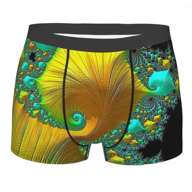 Sous-vêtements 3D en trois dimensions Fractal Design Golden Cone Coton Culotte Sous-vêtements pour hommes Sexy Shorts Boxer Briefs