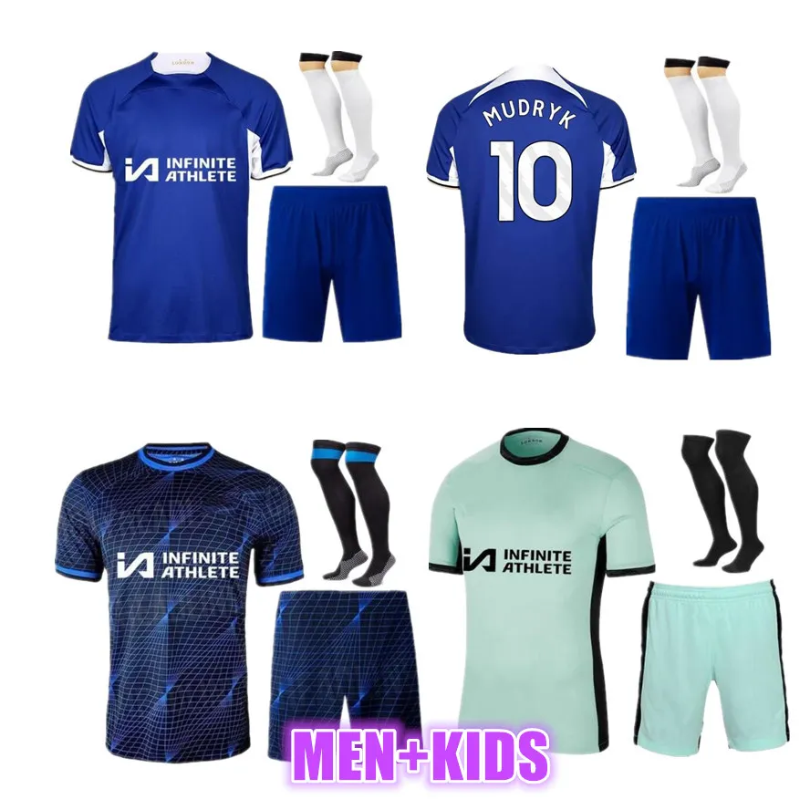 MUDRYK 23/24 ENZO CFC NKUNKU Maglie da calcio COLLEZIONE GALLAGHER STERLING HOME Uniforme 2023 2024 FOFANA AWAY Out Maglia da calcio Chelse Kit CAICEDO Maglia da calcio per bambini