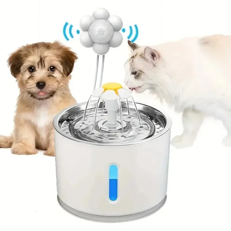 Pet Cat Fuente de agua Perro Beber Bowl USB Dispensador automático Super Quiet Bebedor Auto Feeder Productos Suministros 240304