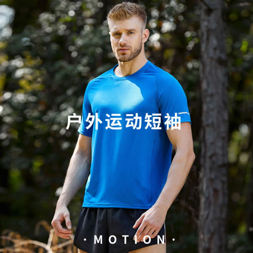 Esportes ao ar livre de manga curta masculino e feminino malha secagem rápida camiseta maratona correndo terno superior treinamento reflexivo