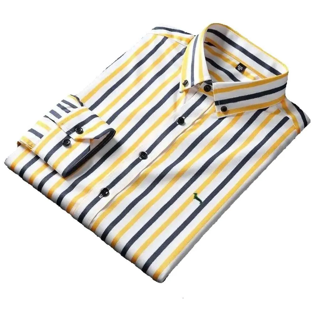 Camicie casual da uomo Camicetta primaverile da uomo Camicetta Harmont in cotone a maniche lunghe con ricamo Slim Fit Elastic Force Blaine GG