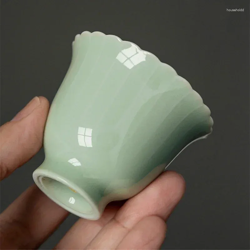 Tazze Piattini 2 Pz/lotto Fiori Creativi Tazza di Tè Cinese Canzone Porcellana Ceramica Antica Bella Tazza Da Tè Teaware A Di Verde Chiaro