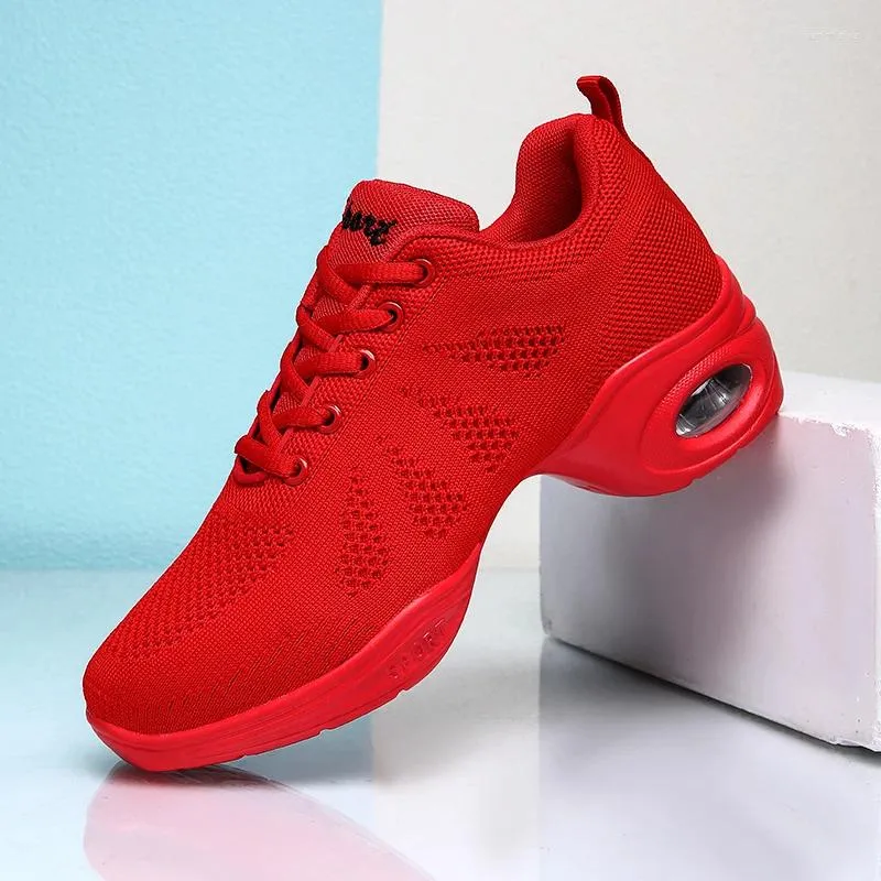 Chaussures de danse mode femme Jazz danse rouge blanc filles Sport baskets femmes modernes danseuse