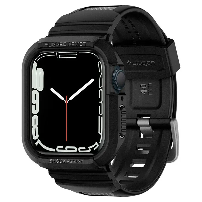 Custodie di lusso marchio coreano Spigen Rugged Armor Pro Allinone Custodia per orologio + cinturino per Apple Watch SE 4 5 6 7 Cover 40/41/44 / 45mm