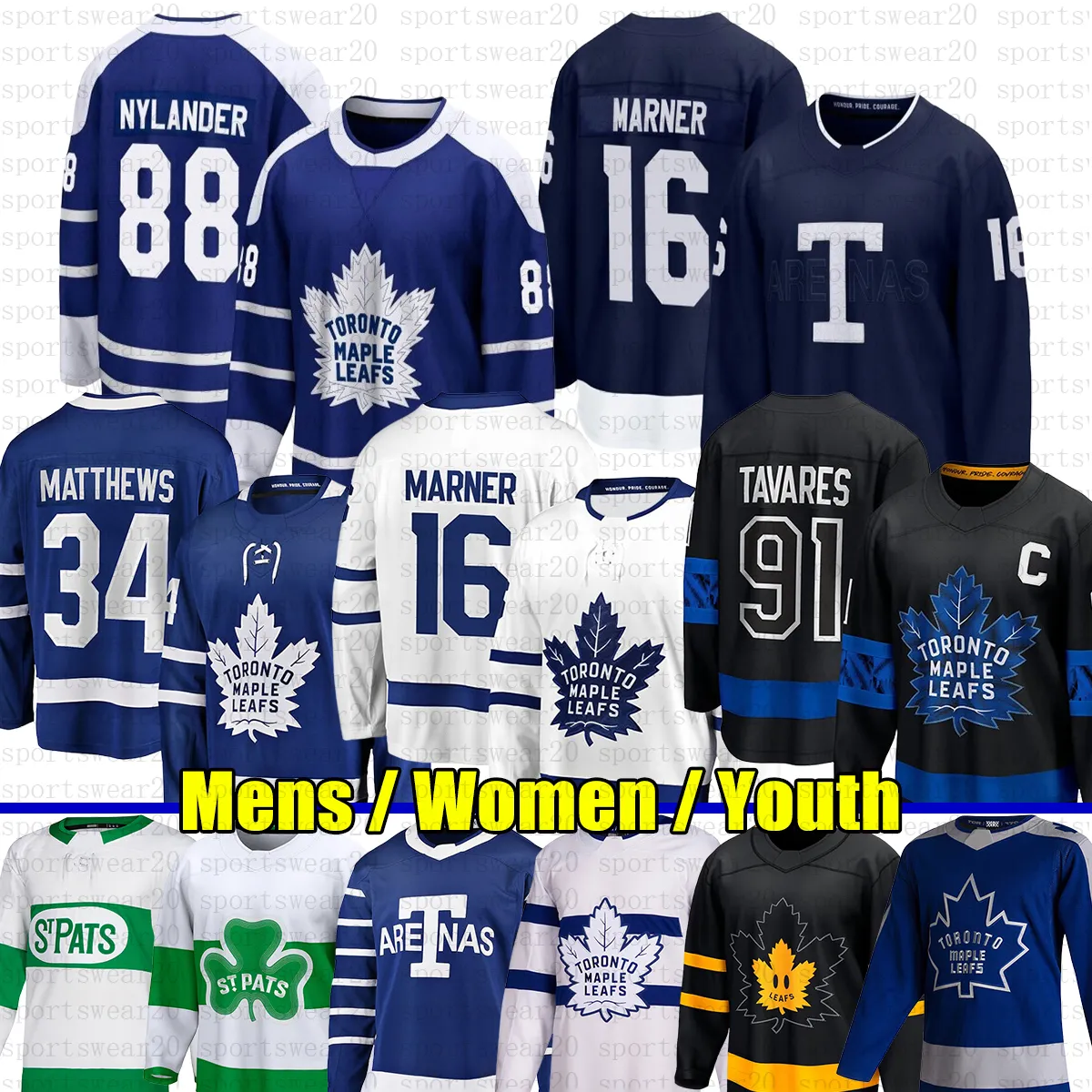 34 Auston Matthews camiseta de hockey retro inversa 88 William Nylander Toronto Mitchell Marner John Tavares Max Domi Tyler Bertuzzi hoja de arce Calle Jarnkrok camisetas