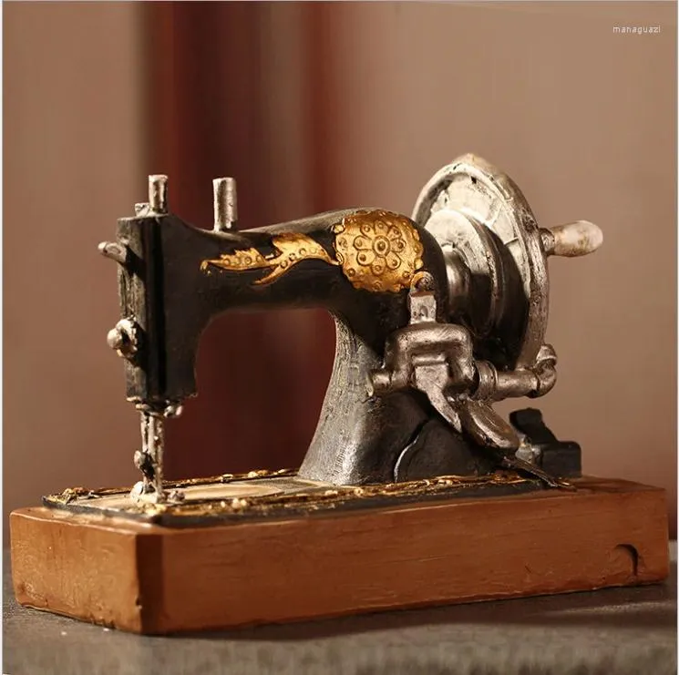 Dekorativa figurer Creative Nostalgic Sewing Machine Model Decorations Pannkvåningar Livsmedelsbutik Klädfönster mot rekvisita