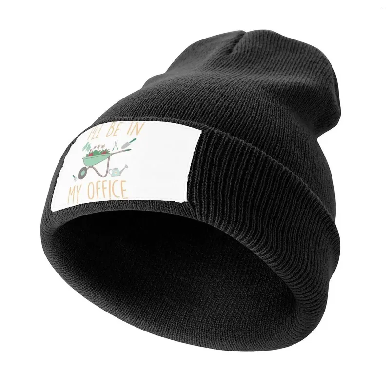 Bérets Je serai dans mon bureau jardin drôle en détresse jardinage casquette tricotée golf anniversaire femmes casquettes hommes