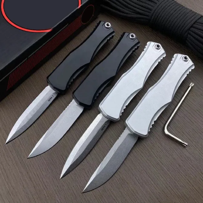 4-Modellen Hera II Automatische Mes D2 Blade aluminium handvat Combat Auto Zakmessen Zelfverdediging Micro Snijgereedschap