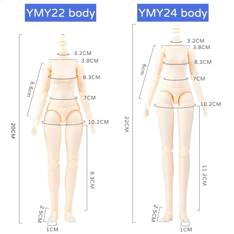 YMY22 Body Obitsu24 22cm ruchome stawy Doll dla GSC BLYTHICY1/6 BJD LALL Głowa Figura Zastąpienie ręcznych akcesoria zabawek 240304