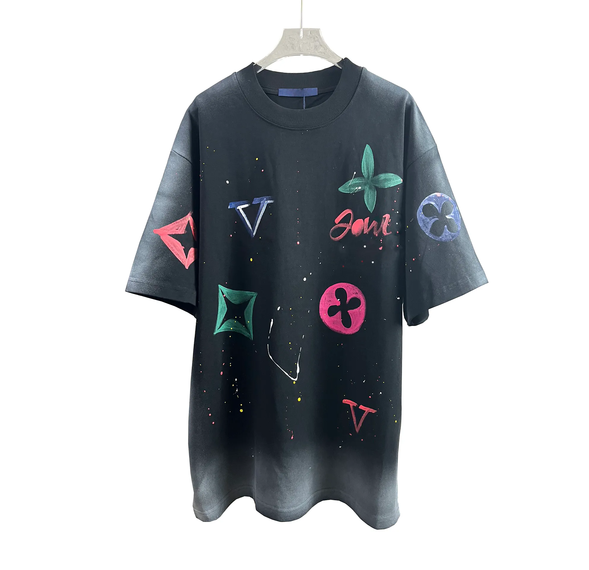 디자이너 남자 T 셔츠 꽃 그래픽하라 주쿠 티셔츠 스트리트웨어 여자 Tshirts 봄과 여름 탑 티