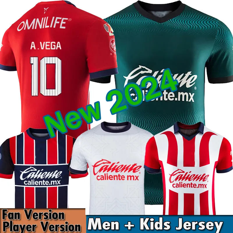 22 23 Chivas Guadalajara Soccer Jerseys Kids Kit Camisetas Futbol 2023 2024 Football ShirtTraining Player Version 24 Goalkeeper Home Away 3rd GUZMAN A.VEGA BELTRAN