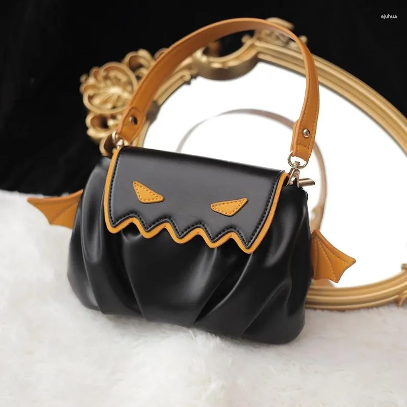 Borse a tracolla Borsa a tracolla Xiuya Gothic Lolita Borsa a forma di zucca di Halloween Strega Borsa in pelle Pu Borsa a tracolla per stilisti carini