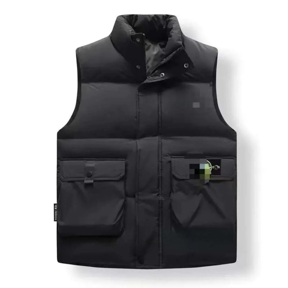 Stones Island Autumn Winter Youth Vest Men's and Women's Warmer Stand Up Collar Thowrated Warm Brand Cotton Clothy Trendy