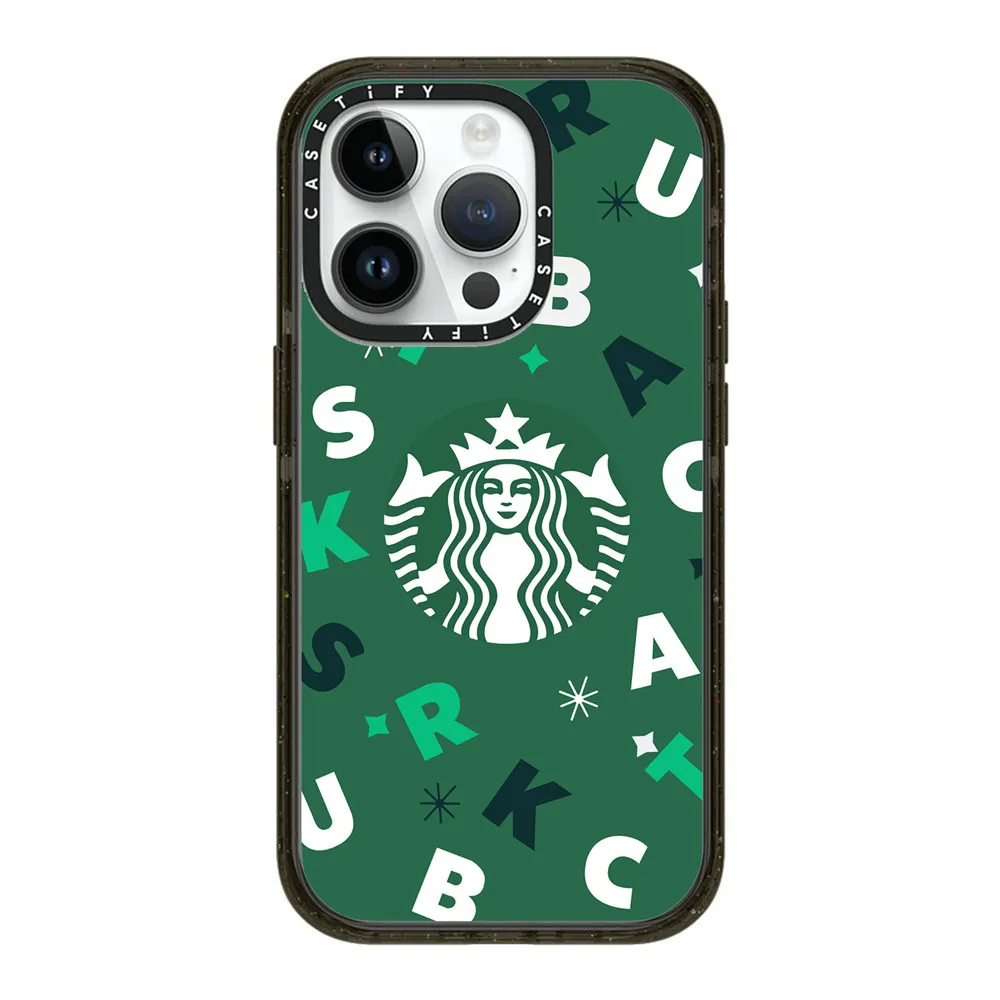 디자이너 휴대 전화 케이스 Casetify Starbucks Kuromi Shockproof Phone Case for iPhone 11 12 13 14 15 Pro Max 소프트 TPU 보호 전화 커버