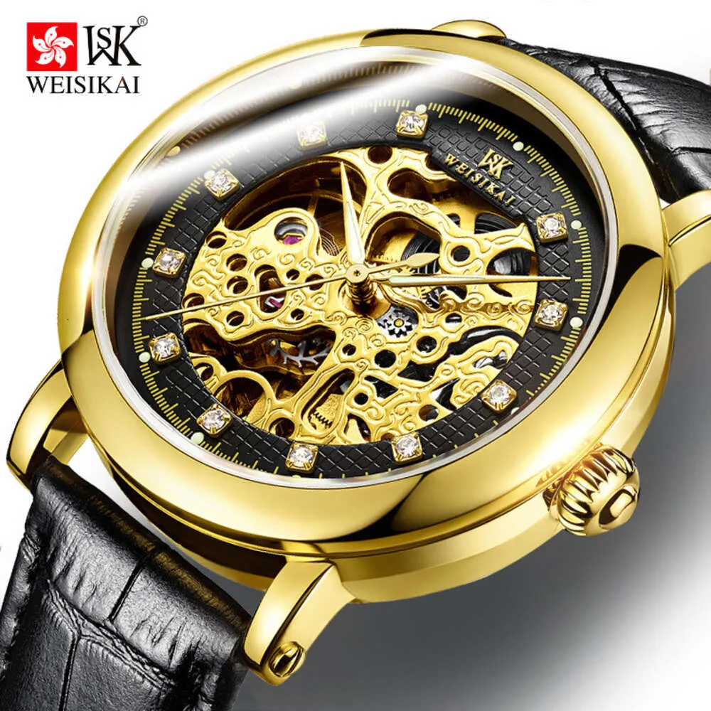 سويسري Weskey Business Diamond Diamond Set Men Watch Automatic Mechanical Watch بالكامل