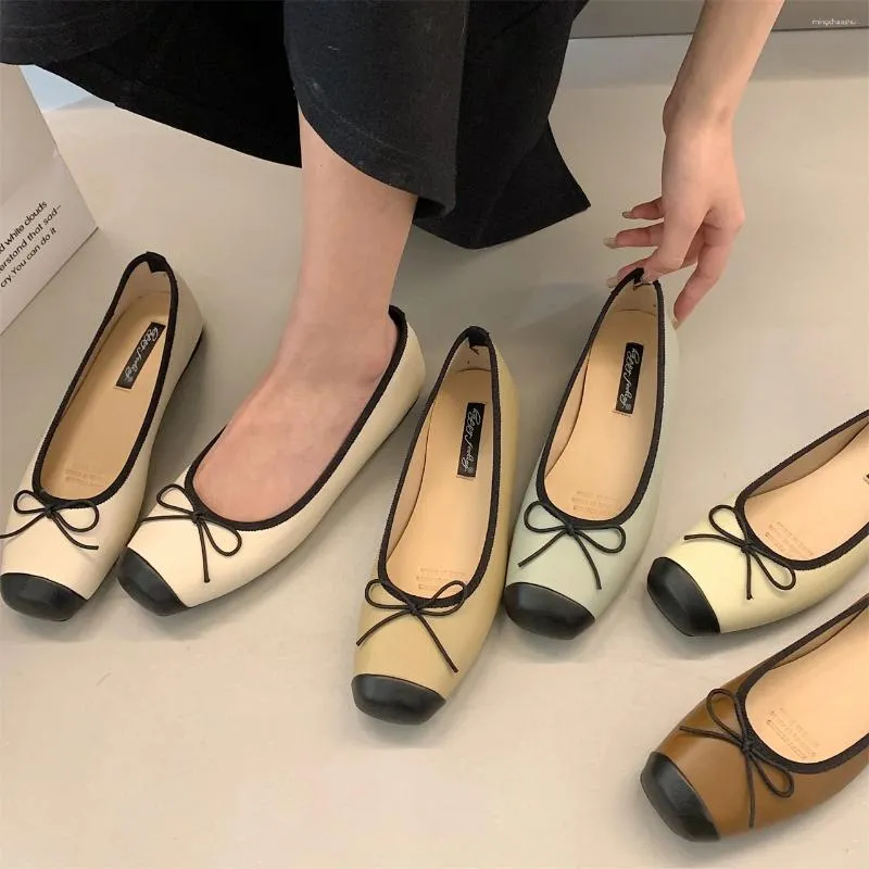 أحذية غير رسمية Bailamos 2024 Spring Women Flats Fashion Bow-Bant-Ballet Female Ballerina Slip on Moccasin Ambed Colors Dress