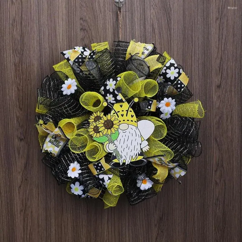 Dekorative Blumen Biene Tag Girlande Dekor handgefertigt Kranz Gnome Form Festival Home Dekoration Requisiten fein für