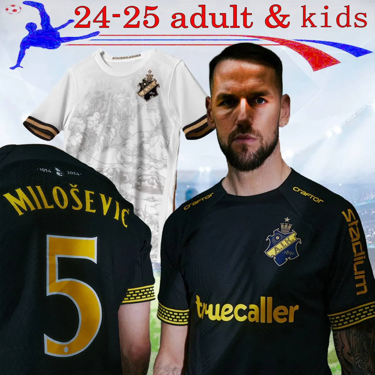 2024 AIK Solna 132-jarige geschiedenis VOETBALtruien STOCKHOLM speciaal limited-edition tenue FISCHER HUSSEIN OTIENO GUIDETTI THILL TIHI HALITI 24 25 jersey voetbalshirts